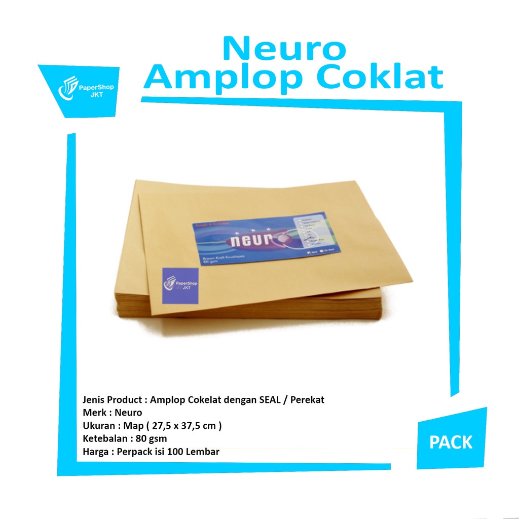 

Neuro - Amplop Coklat Map Seal ( 27,5 x 37,5 cm ) - Pack