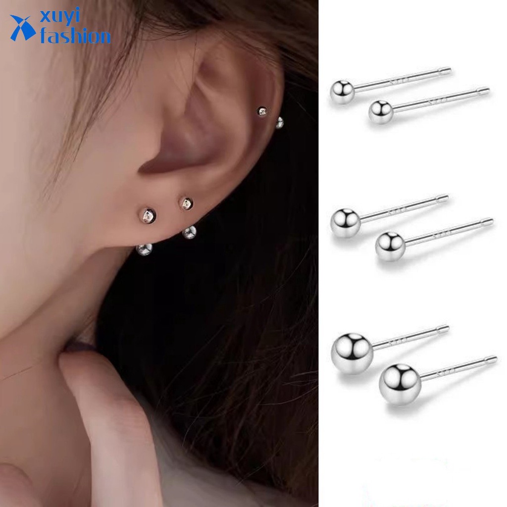 Anting Perak Korea Tindik Telinga Kupluk Stud Earring Untuk Wanita Fashion Perhiasan Aksesoris