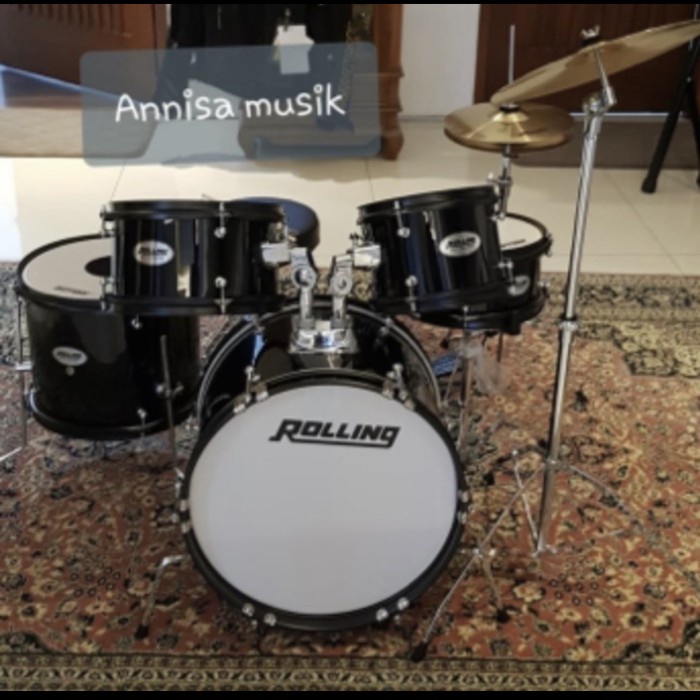 Drum set junior Rolling JBJ - 1049A / Drum set anak - Hitam