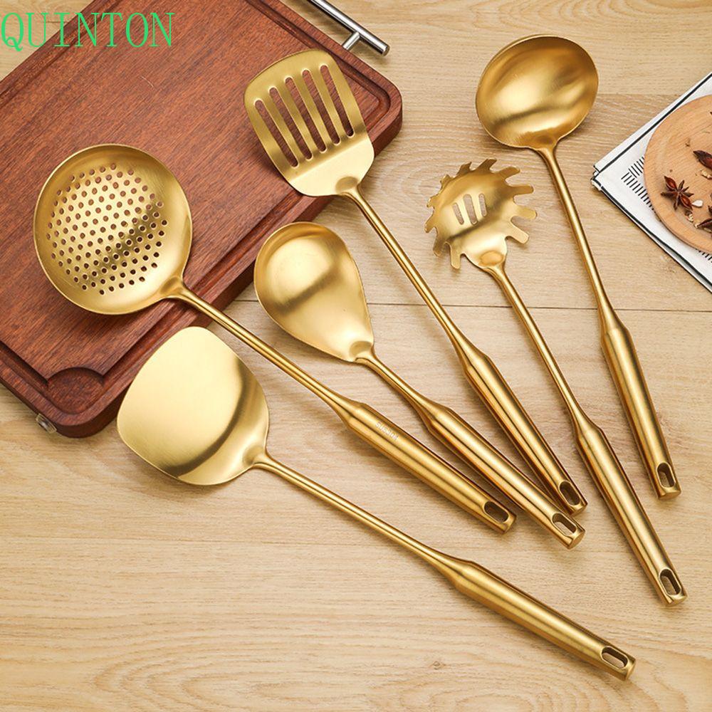 Quinton Soup Ladle Gold Wajan Penggorengan Cookware Saringan Sendok Gadget Alat Masak Sendok Nasi Spatula