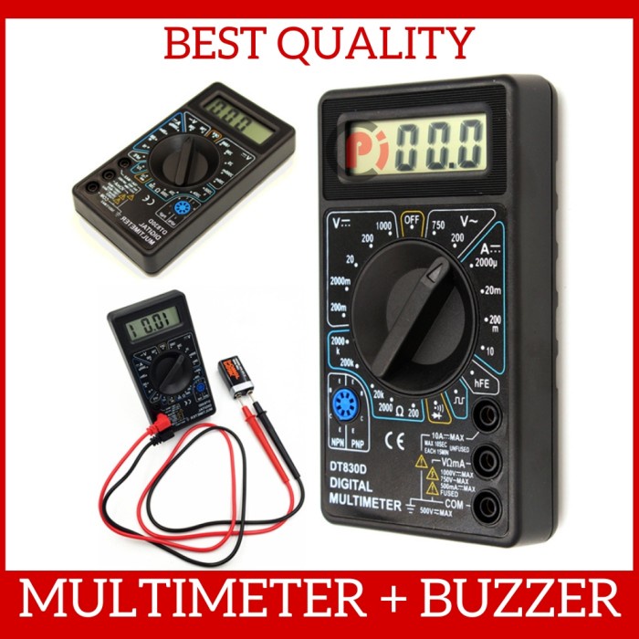 DT 830D Digital Multimeter With Buzzer Ukur Volt Multi Meter Tester