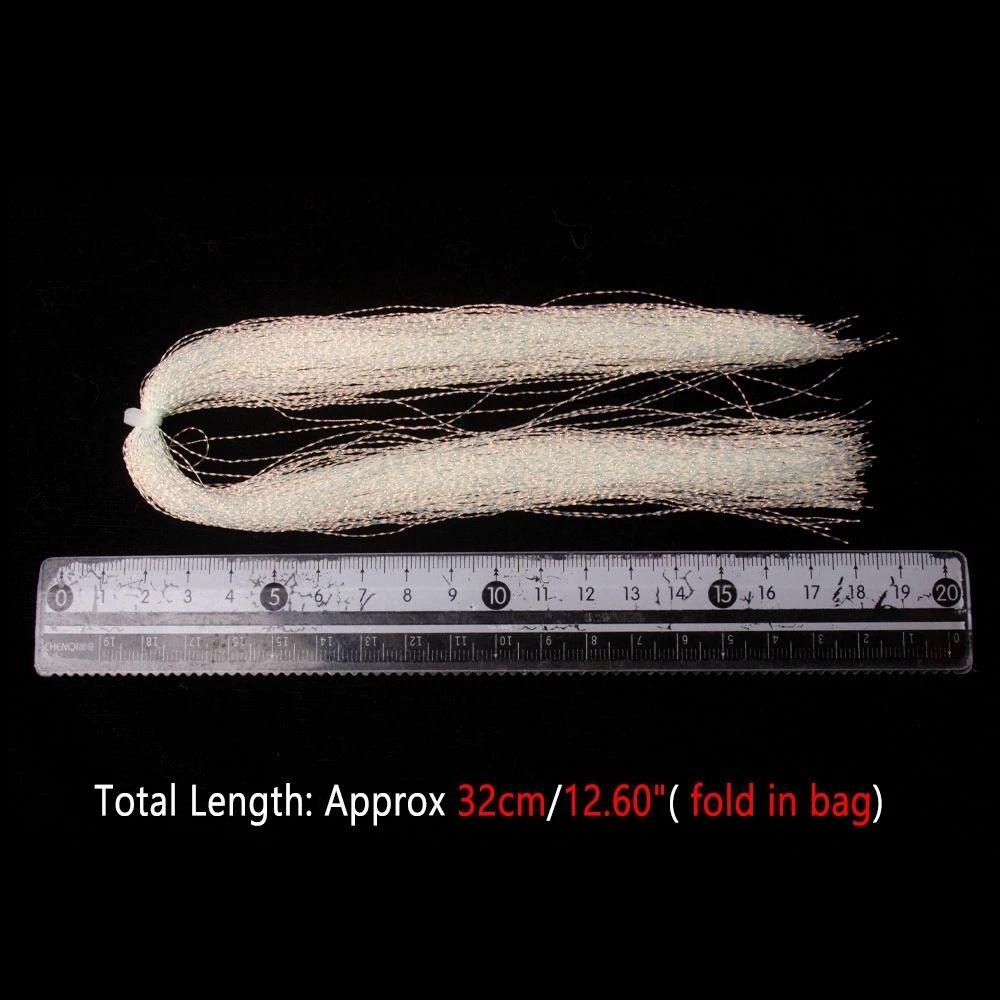 Agustinina Kristal Flash Strands Sabiki Rigs Aksesoris Pancing Hook Dekorasi Memutar Flashabou Hologram Tinsel Fly Fishing Tying Fly Fishing Tinsel