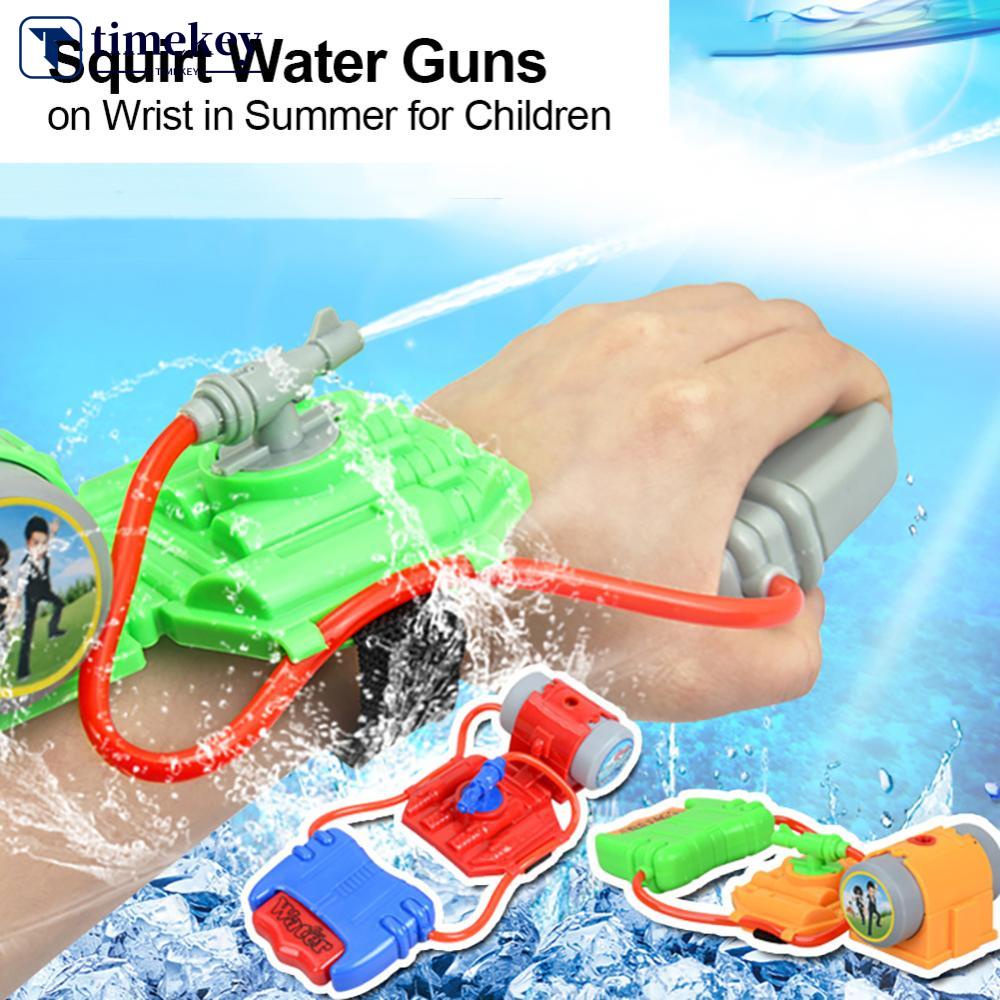 Timekey Fun Wrist Water Mainan Musim Panas Anak Pegangan Percikan Air Mainan Pantai Kolam Renang Outdoor Splashing Toys C6N8