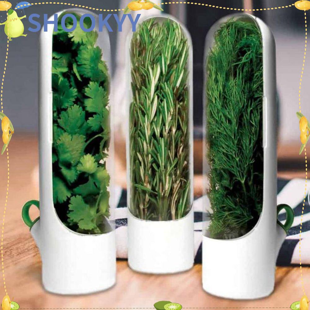 Chookyy Wadah Penyimpanan Herbal Gadget Dapur Wadah Botol Fresh-keeping Herb Keeper