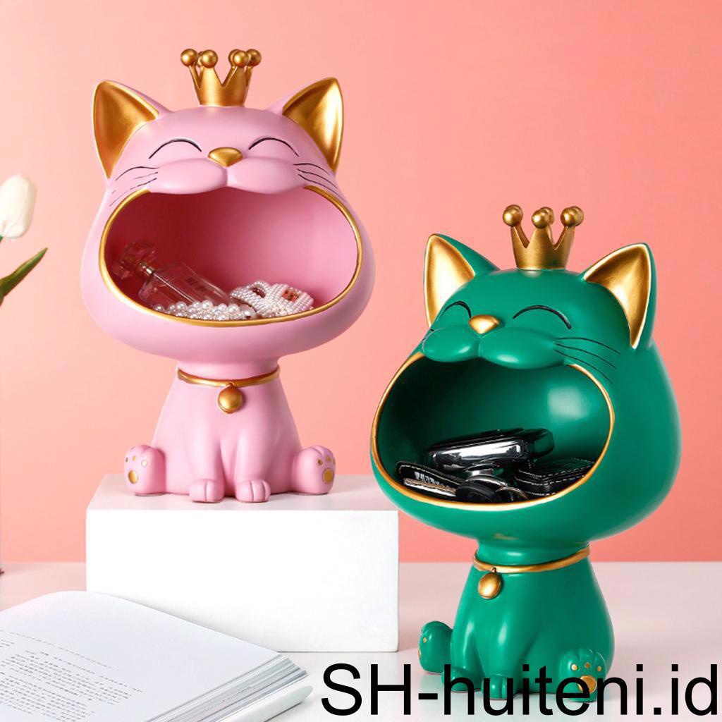 Huit Patung Kucing Keberuntungan Feng Shui Figurine Kunci Penyimpanan Serba Serbi Home Decor