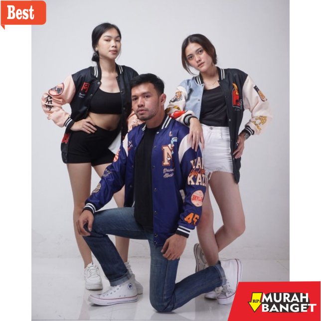Jaket kulit pria terbaru- JACKET VARSITY BASEBALL MOTIP TERBARU PRIA WANITA SAIZE L&XL / BASEBALL HU