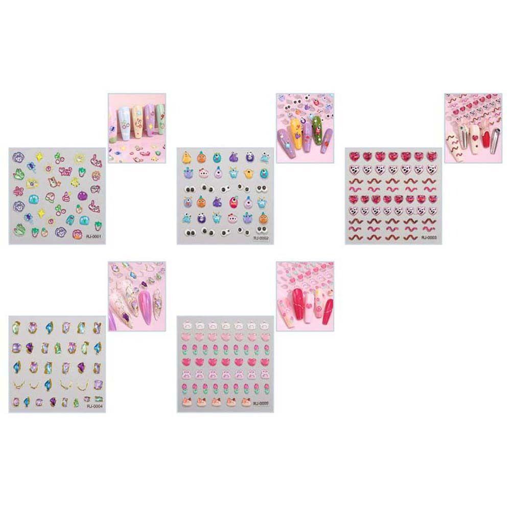 Mxbeauty Stiker Kuku Perekat Lembut Lucu Gaya Jepang Bronzing Laser Kartun Stiker Hiasan Kuku Untuk Wanita