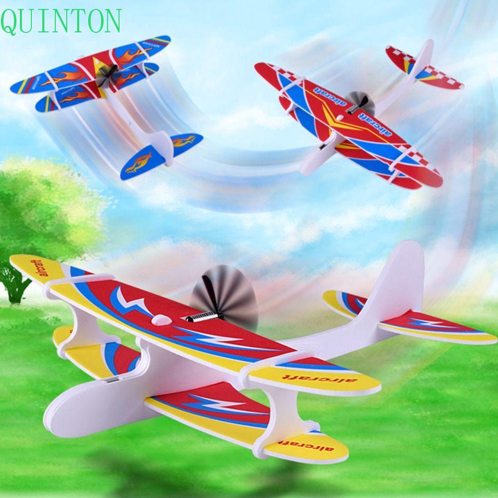 Quinton EVA Foam Pesawat Mainan Hadiah Ulang Tahun Pesawat Lucu Permainan Pesawat Model Mainan DIY Terbang Glider Launching Fly Glider Lempar Tangan Flight Glider