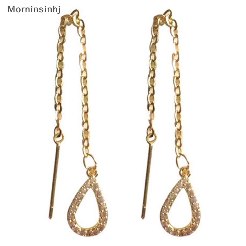 Mornin 1pasang Drop Ear Line Anting Gantung Panjang Untuk Wanita Berlian Imitasi Threader Earing Ear Aksesoris Perhiasan id