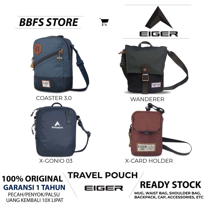 EIGER Original X Gonio 03 travel pouch tas pria garansi 1thn