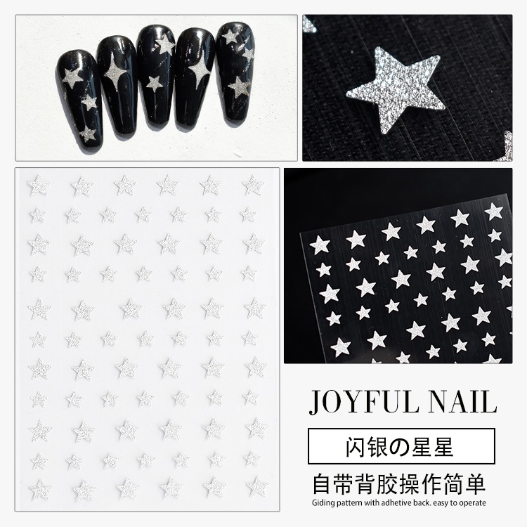 Stiker Joyful Nail Glitter Silver