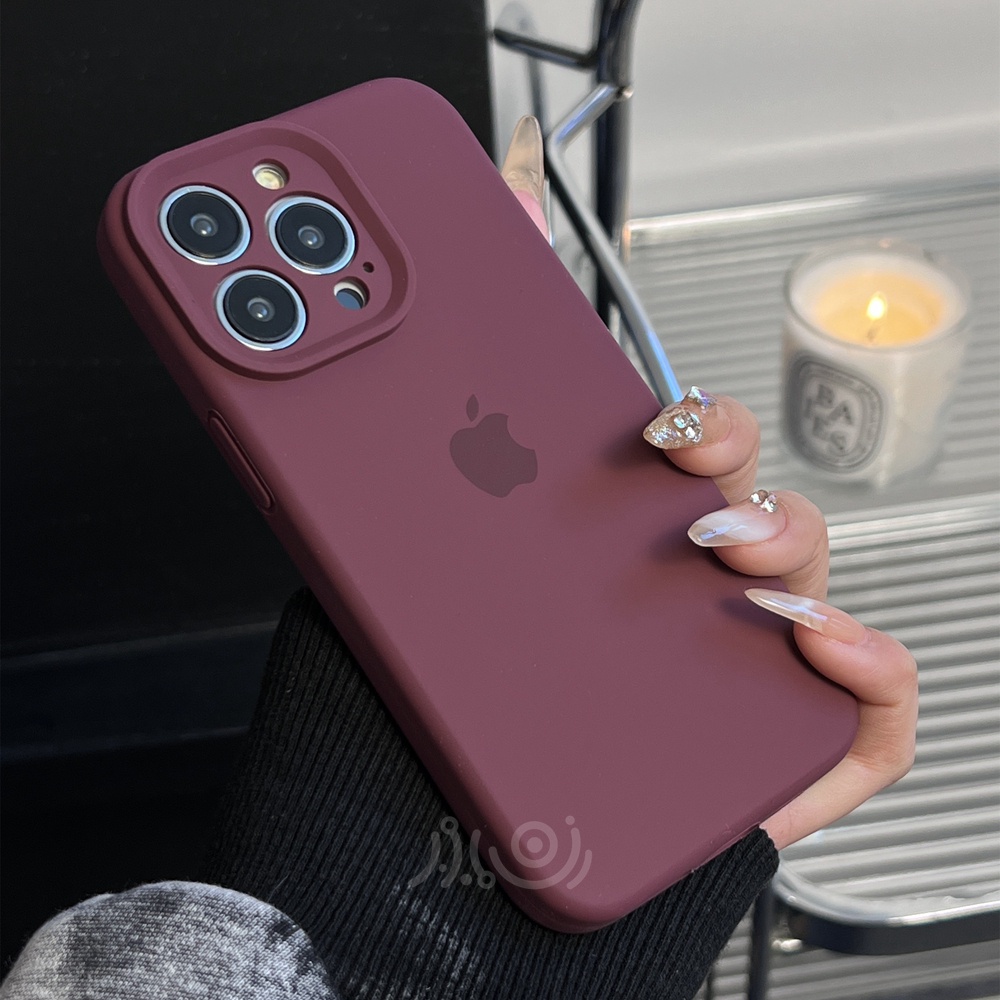 IPHONE Pelindung Kamera Case Ponsel Silikon Cair Untuk Iphone11 12 13 14 Pro Max Casing Iphone14 Plus Full Cover Shockproof Soft Case