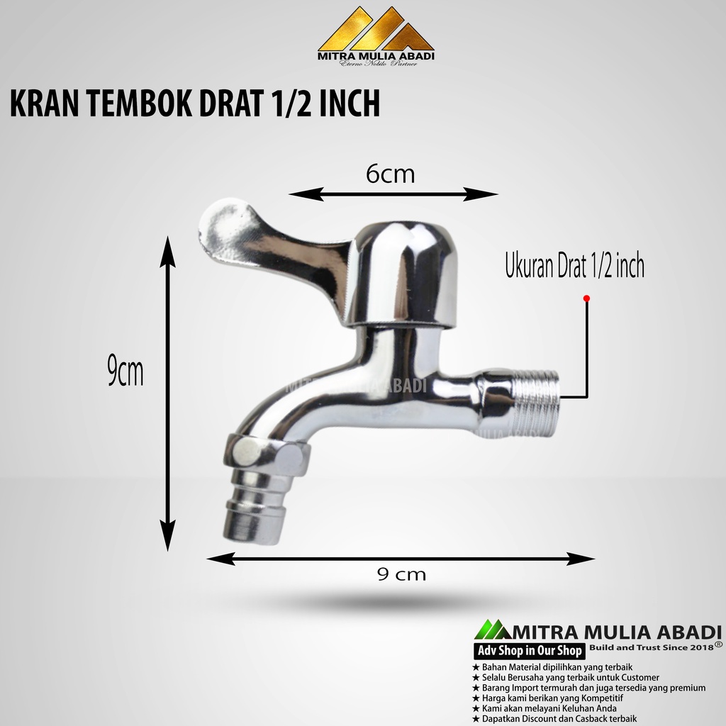 KRAN JEMPOL STAINLESS MODEL TAMAN | DRAT 1/2INCH