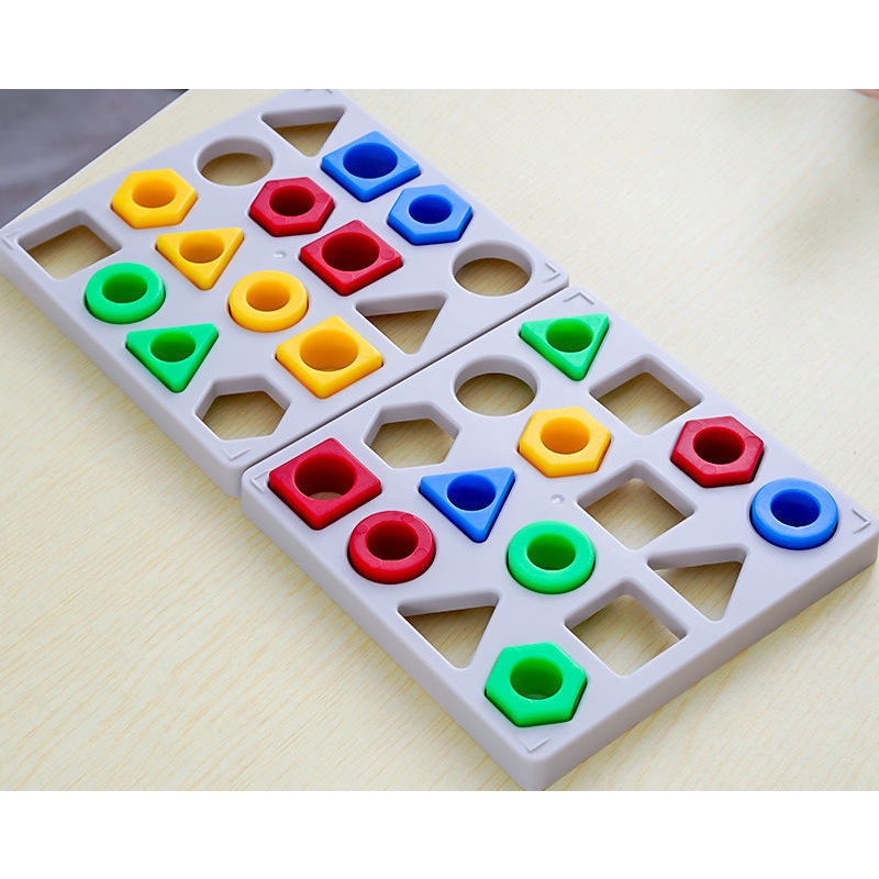 New Geometric Color and Shape Matching Game, Interaksi Orang Tua-Anak, Puzzle Anak Dan Mainan Edukasi Dini