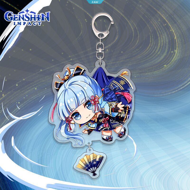 Gantungan Kunci Game Genshin Impact Zhongli Yelan Venti Gantung Hewan Interlayer Key Chain Aksesoris Tas Lucu Liontin Key Ring Hadiah [ZK]