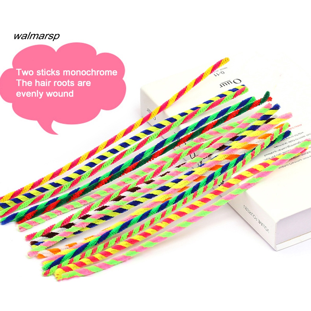 Walmarsp 100Pcs Fuzzy Stick Warna Kontras Mudah Memutar Fleksibel Interaksi Orang Tua-Anak Menyuburkan Kemampuan Tangan Pembersih Tabung Serbaguna Fuzzy Chenille Stem Craft Supplies