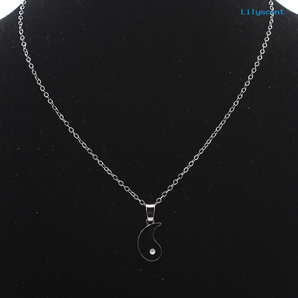 [LS]1 Pasang Kalung Couple Pasangan Liontin Tai Chi Bahan Alloy Anti Karat Eye-catching Unisex Untuk Wanita