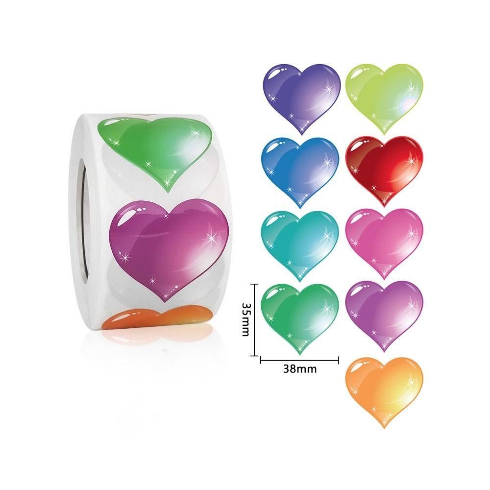 Populer Stiker 2roll Berbentuk Hati 3D Love Heart Sticker Roll Untuk Usaha Kecil