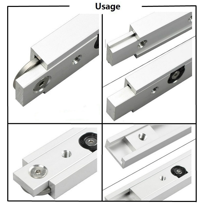 FNICEL T-tracks Slot Miter Slider Bar Woodworking Tools 300mm with Retaining Ring - Silver