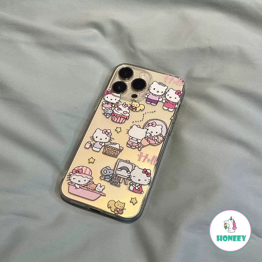 Casing Ponsel Kompatibel Untuk iPhone 14 Pro Max Bening Hello Kitty Back Cover Iphone11 12 13 Pro Max XR XS 8 7plus Soft TPU Casing Pelindung