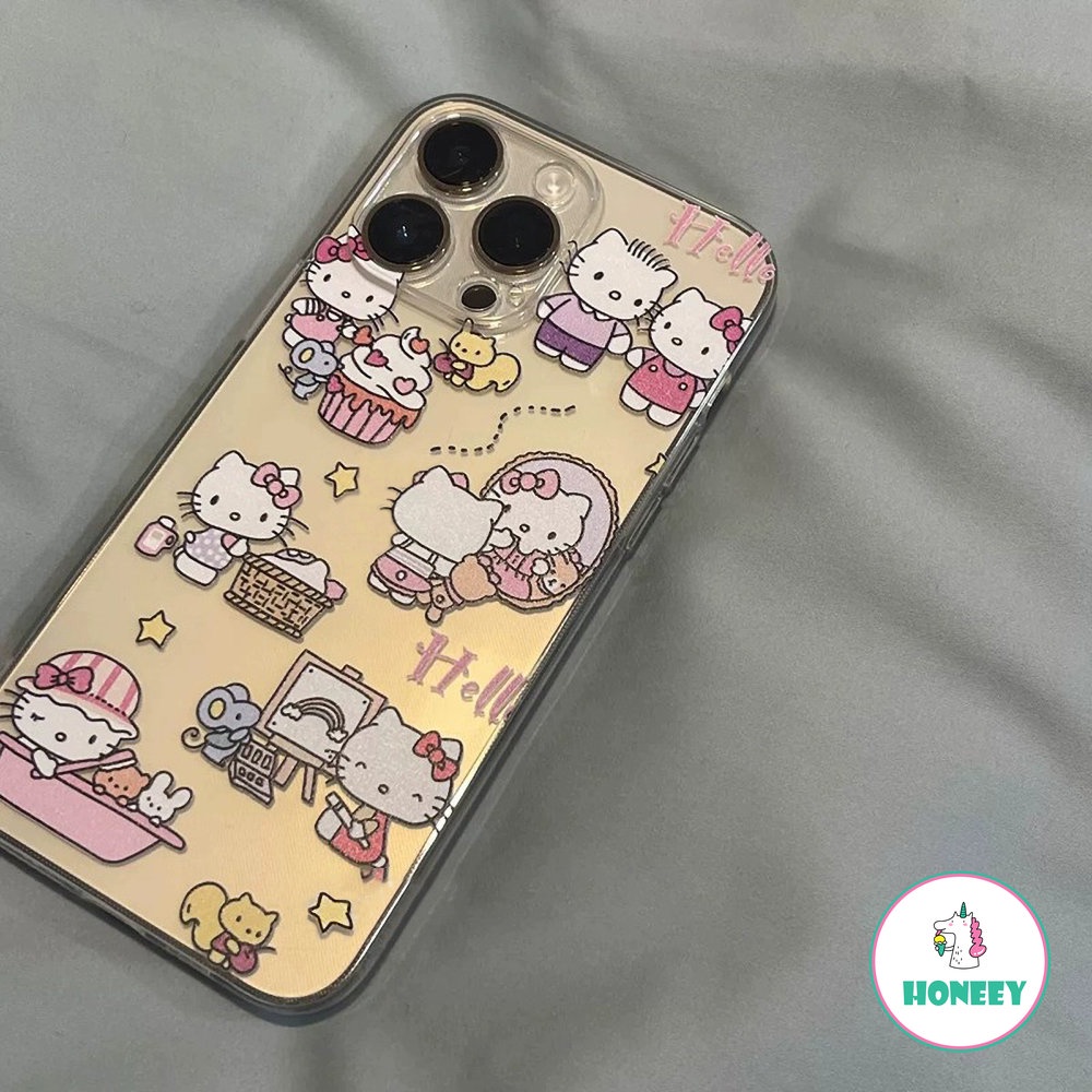 Casing Ponsel Kompatibel Untuk iPhone 14 Pro Max Bening Hello Kitty Back Cover Iphone11 12 13 Pro Max XR XS 8 7plus Soft TPU Casing Pelindung