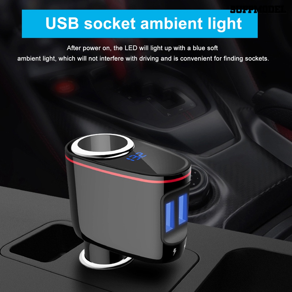 [SM]100W Output Stabil 12/24V Charger Mobil Cerdas Shunt Tahan Api Efisiensi Tinggi 2port USB Fast Car Charger Aksesoris Mobil