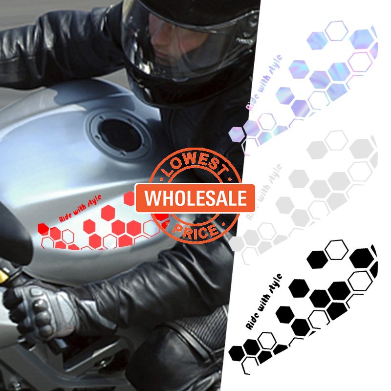 [Grosir] Stiker Grid PET Warna-Warni Keren/Stiker Dekorasi Eksterior Mobil Perekat DIY/Stiker Motor Mobil Honeycomb Hexagonal/Sticker Lampu Mobil Reflektif Cuttable