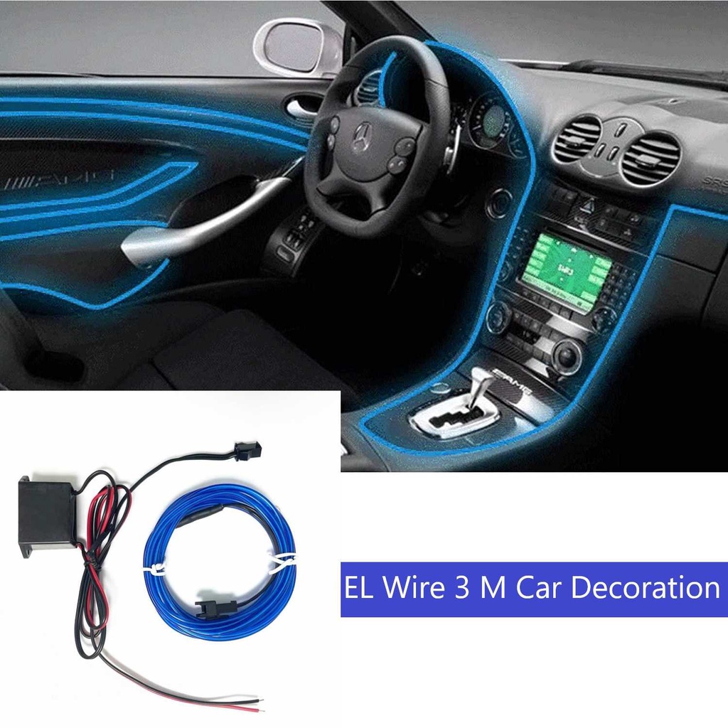 Lampu Hias Neon Car Interior EL Light DIY DC 12V 3M BURNHILDA