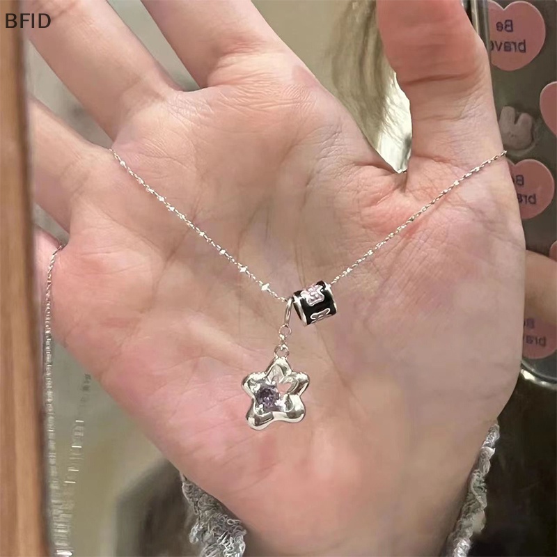 [BFID] Kalung Bintang Pinggang Kecil Yang Lucu Ins Gaya Rantai Liontin Keren Rantai Klavikula Warna Sterling Silver Sederhana Untuk Hadiah Perhiasan Wanita [ID]