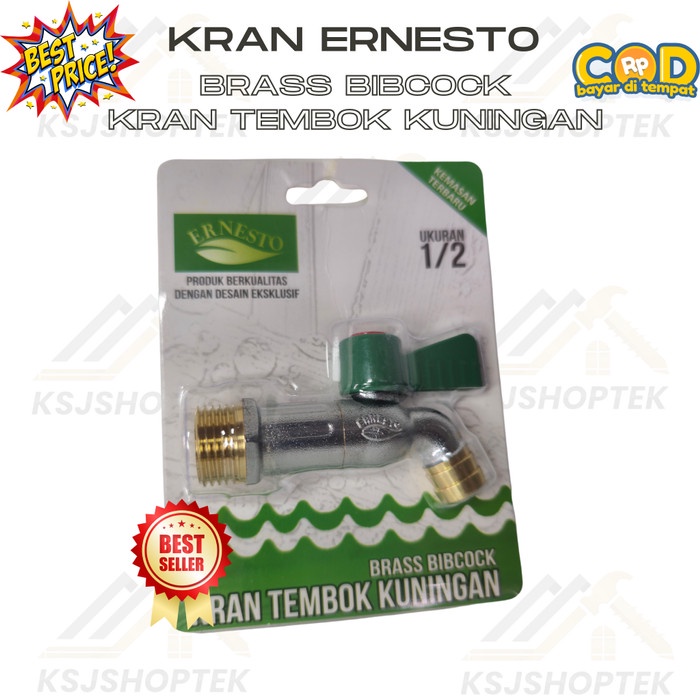 Kran Kuningan Ernesto Bras Bibcock Model BC Keran Air Pendek Bagus