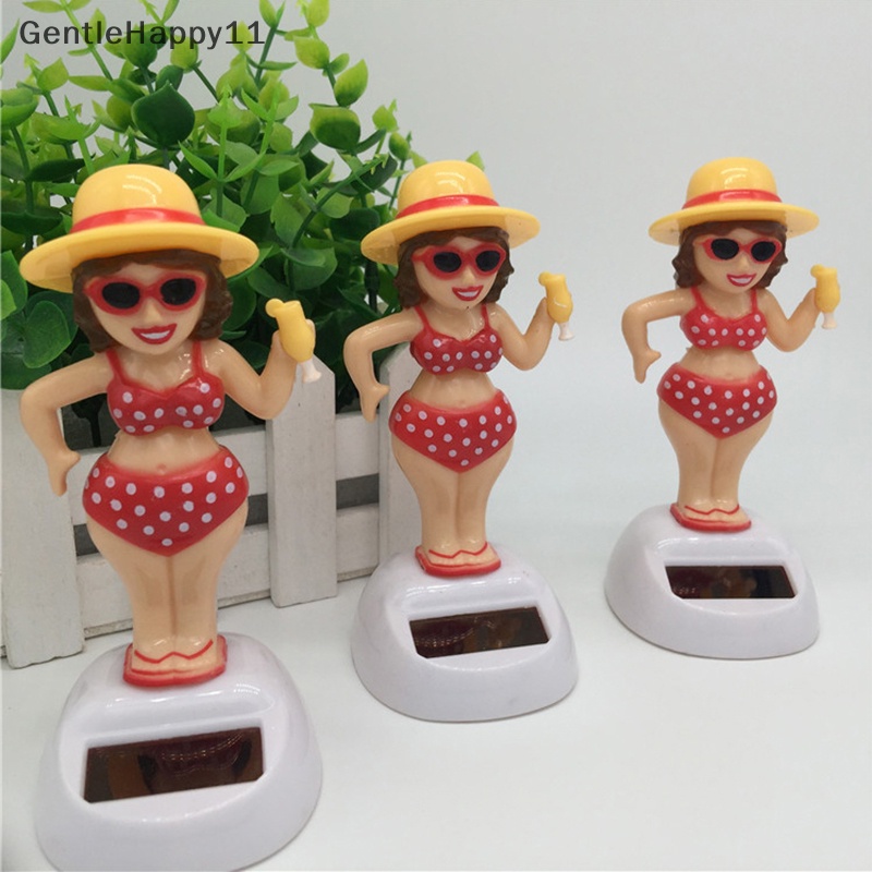 Gentlehappy 1Pcs Hadiah Mainan Menari Pantai Gadis Berayun Tenaga Surya Untuk Dekorasi Meja Kantor Mobil id