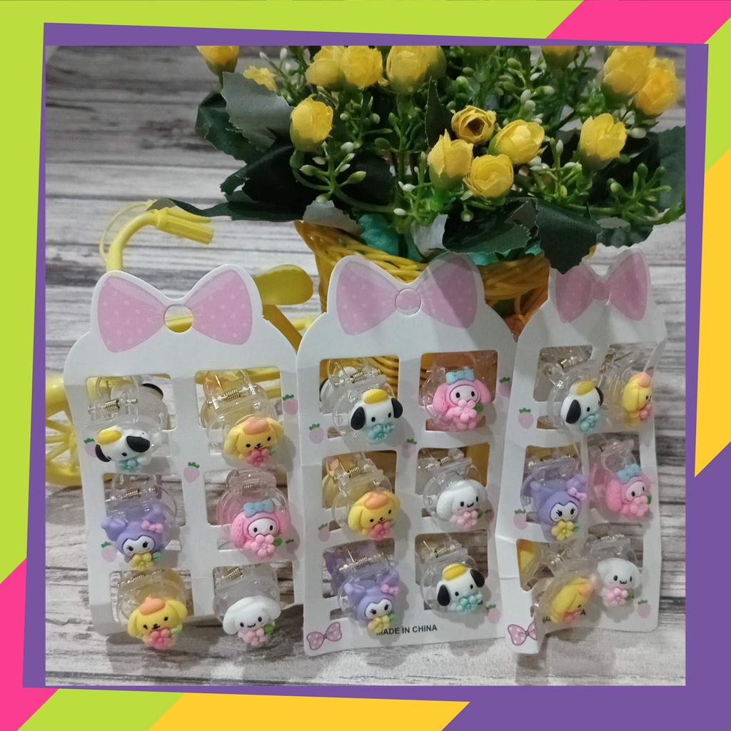 5094 / Paket usaha jepit rambut sanrio lucu / Jedai rambut anak ala korea [ isi 6pcs &amp; 3pcs ]