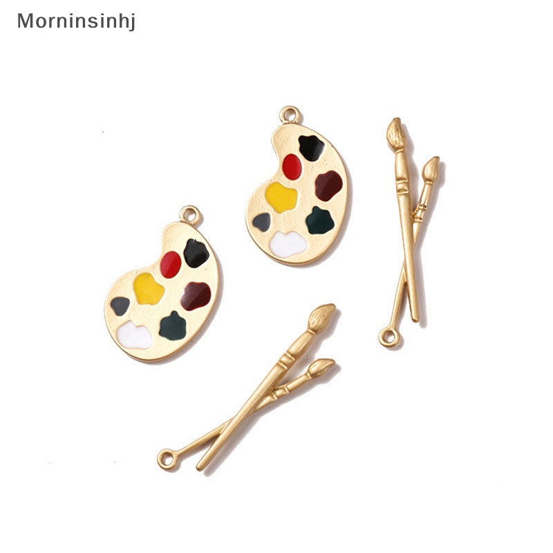 Mornin 4Pcs/Lot Emas Palet Kuas Cat Ch Liontin DIY Anting Membuat Perhiasan id