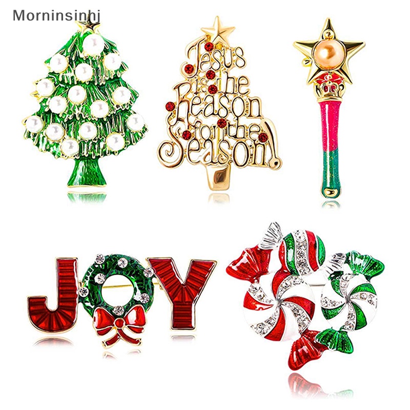 Mornin Natal Snowflake Pohon Elk Bros Lencana Lucu Bros Untuk Wanita Enamel Mengambil Hadiah Rusa Natal Tahun Baru Hewan Bros Pin Hadiah id