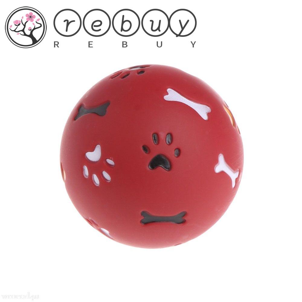 REBUY Rebuy Dog Ball Toys Puzzle Resistant Shrieking Dispenser Interaktif Mencicit Anjing Membersihkan Kebocoran Makanan