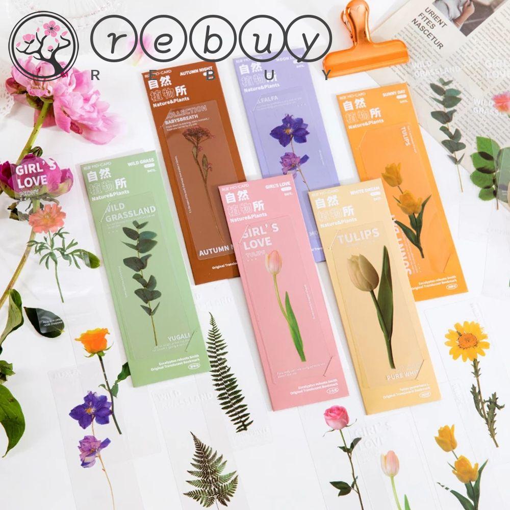 REBUY Rebuy Nature Plant Bookmark Baca Aksesoris Anak Penanda Halaman Label Membaca Asisten Siswa Alat Tulis Membaca Bookmark