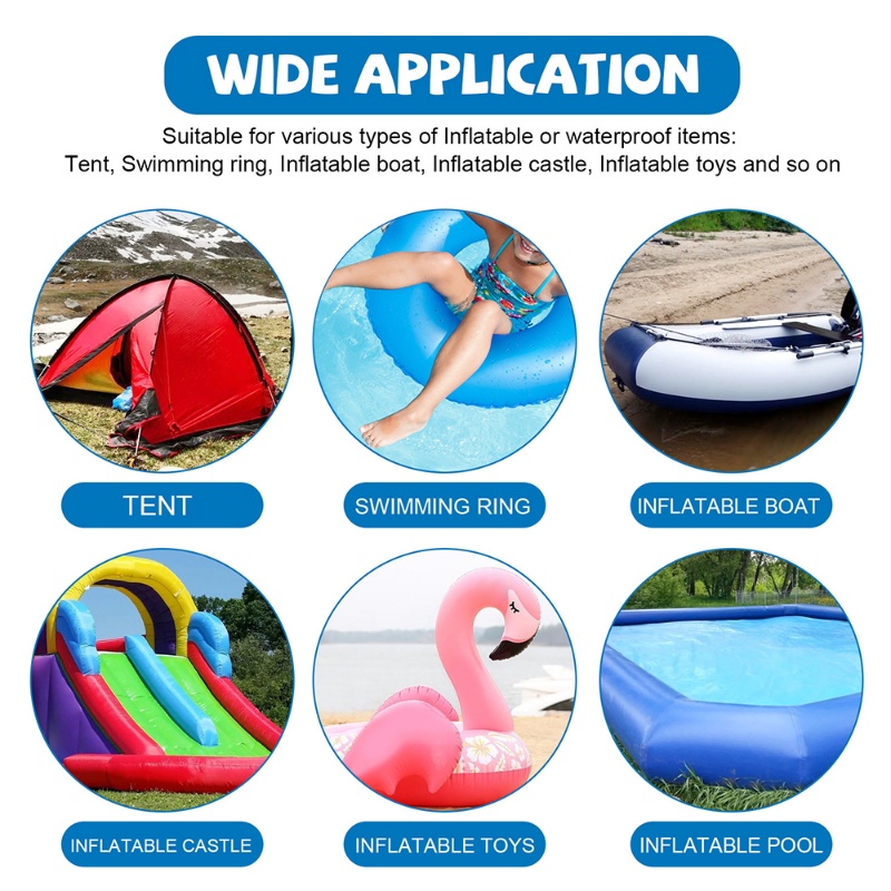 10pcs Transparan Perbaikan Patch Renang Cincin Air Pad Tenda Tahan Air Self-Adhesive Outdoor Renang Cincin Sealing Tape Aksesoris