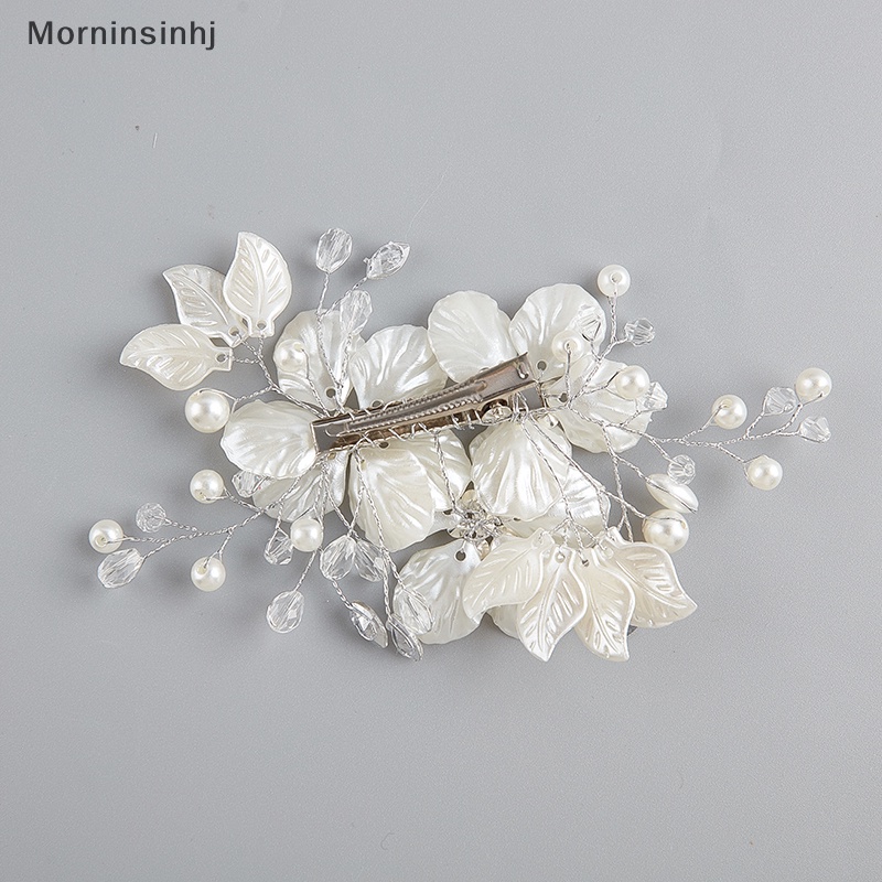 Mornin Bridal Kristal Mutiara Bunga Hair Clip Floral Barrette Rambut Aksesoris Pernikahan id