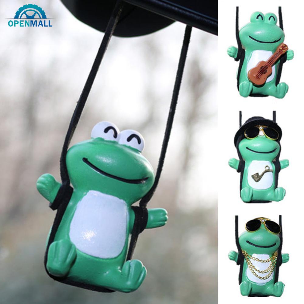 Openmall Liontin Kodok Dekorasi Interior Mobil Lucu Untuk Spion Otomatis Dekorasi Aksesoris Anime Gypsum Swing Frog G7I2