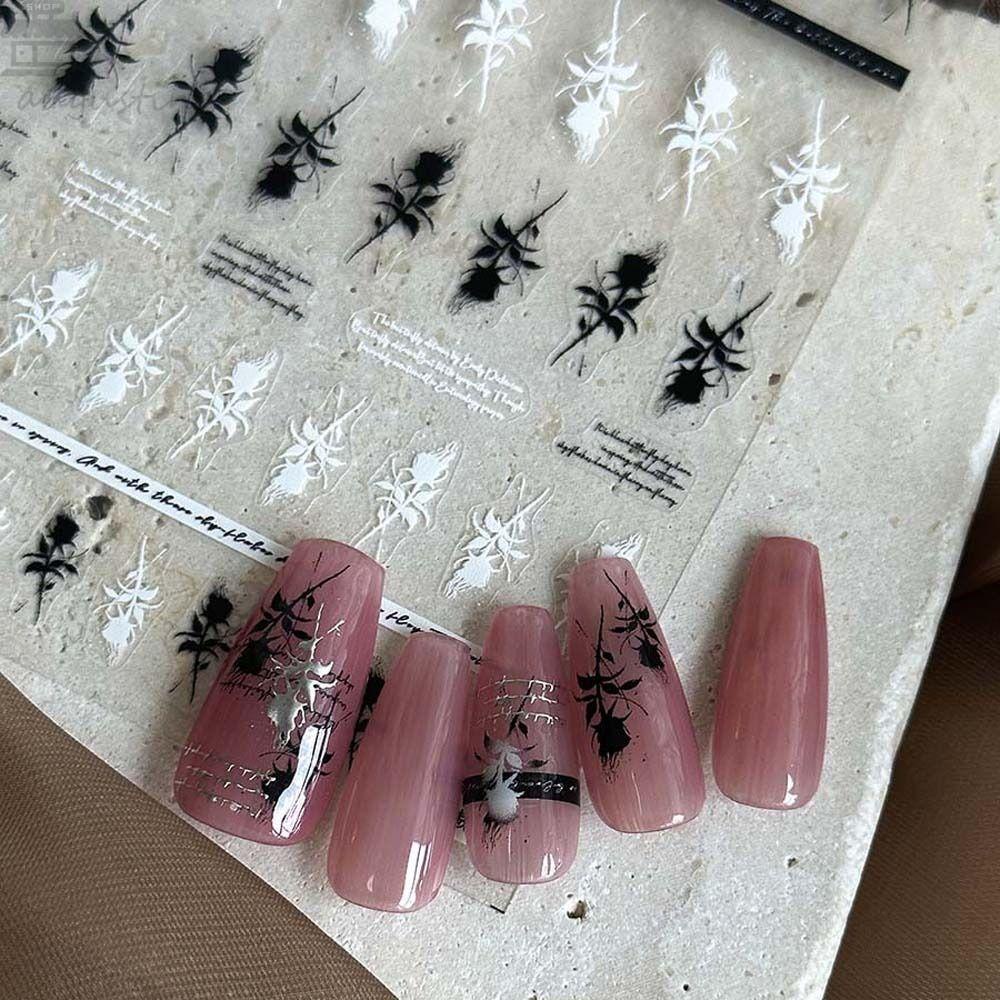 AUGUSTINA Agustina Rose Stiker Kuku Wanita Manicure Aksesoris Fashion Self Adhesive Bronzing Nail Stickers