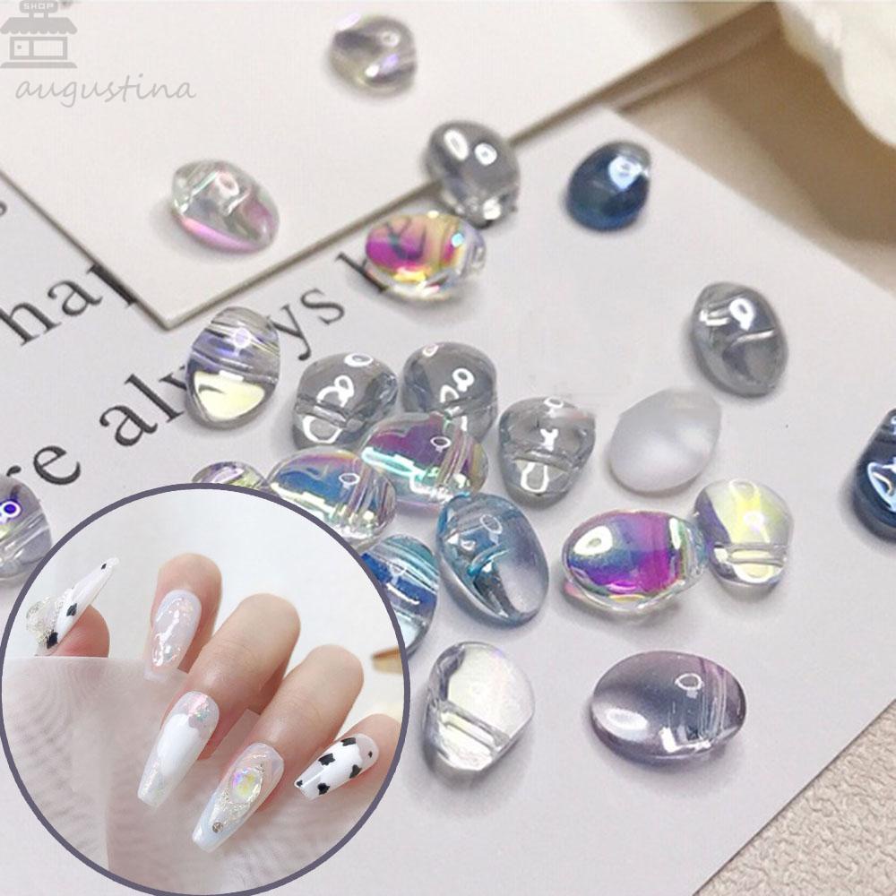AUGUSTINA Agustina Aurora Batu Kristal Glitter Symphony Tidak Teratur Permata DIY Nail Art Ornamen
