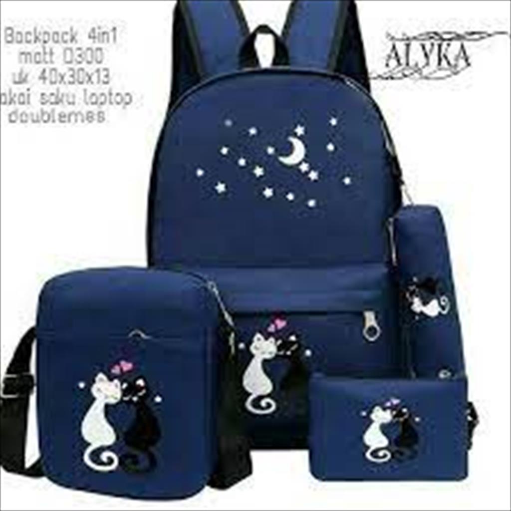 YA 316 - tas ransel backpack set 4 in 1 meow moon  (tanpa boneka) / ransel anak / ransel beranak