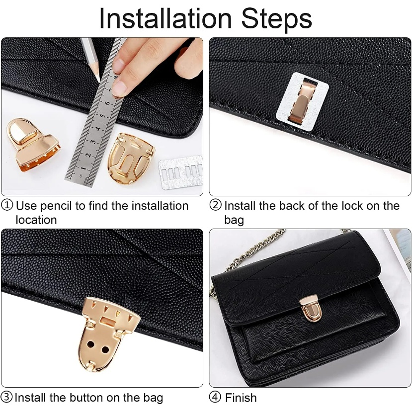 Logam Tahan Lama Gesper Putar Lock/DIY Handbag Wanita Tas Dompet Twist Lock/Dompet Gesper Dompet Metal Clasp Locks/DIY Dompet Case Tote Aksesoris/