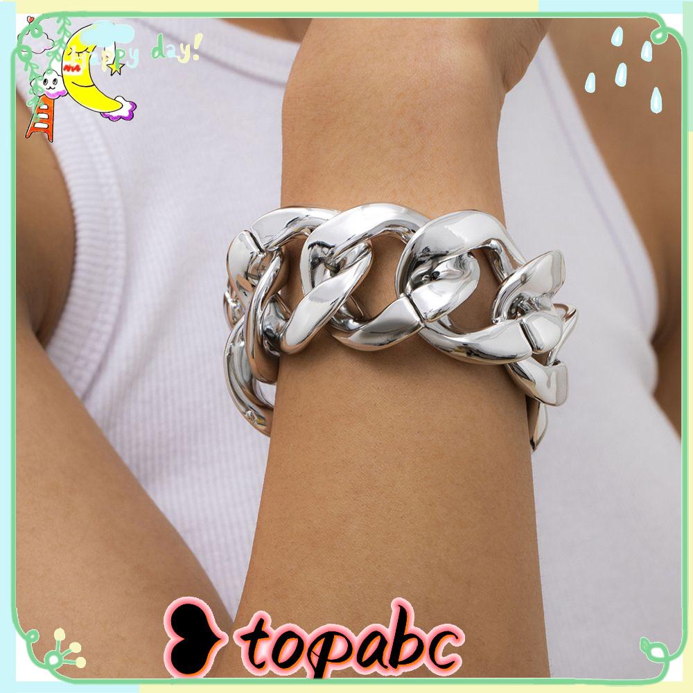 TOP Rantai Link Tebal Berlebihan Wanita Pria Fashion Bangle Link Rantai Memutar Hip Hop Kalung