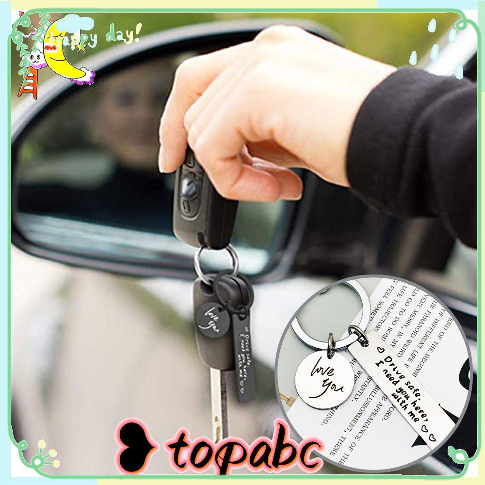 TOP Drive Safe Keychain Untuk Pacar Suami Ayah Liontin Metal I Need You Here With Me