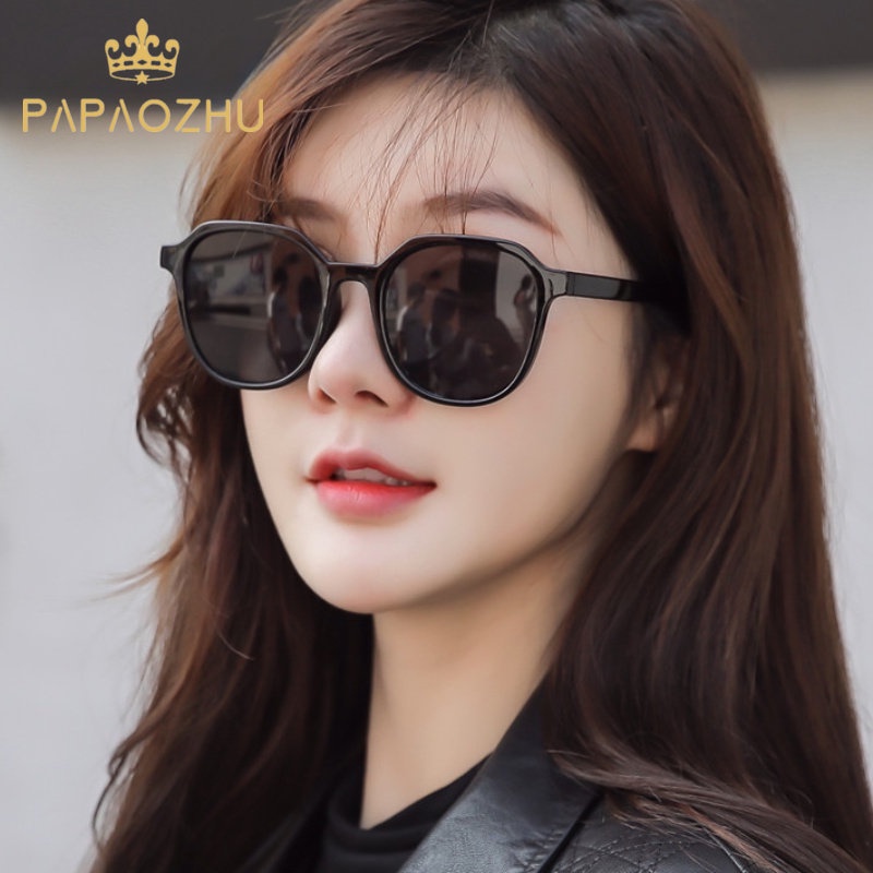 Papaozhu Chic Hitam Perlindungan UV400 Square Frame Sunglasses Untuk Wanita Pria Unisex Keren Fashion Kacamata Warna Kaca Matahari Eyewear