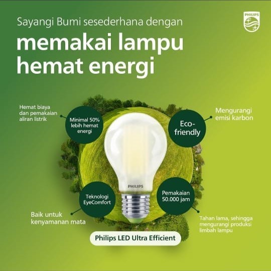 PHILIPS LED Bulb Ultra Efficient 5W E27 - Bohlam Lampu UE setara 10W