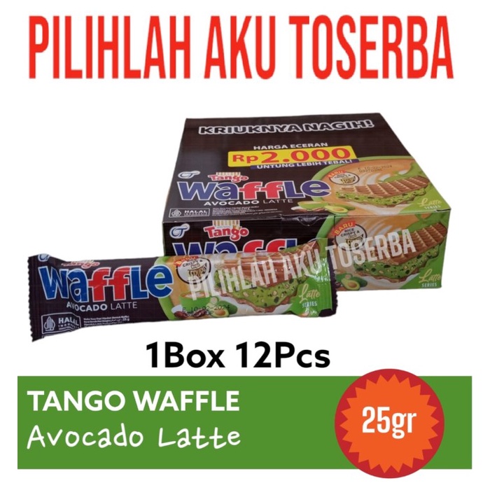 Tango WAFFLE AVOCADO Latte - ( HARGA PER BOX isi 12 pcs)