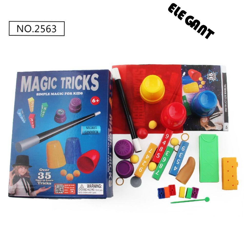 【 ELEGANT 】 Trik Sulap Set Mainan Hadiah Untuk Anak-Anak Trik Sulap Pertunjukan Kinerja Dengan Alat Peraga Gimmick Manual Pengguna Mainan Interaktif Pemula Magic Kit