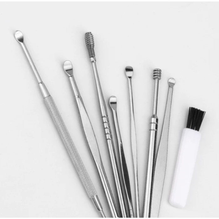 Alat Pembersih telinga Korek Kuping 6 in 1 Stainless steel ear wax